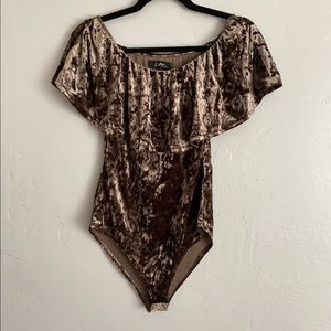 Velvet Off the Shoulder bodysuit